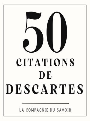 cover image of 50 citations de Descartes